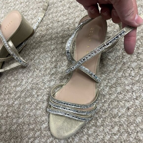 Kelly & Katie Wedge Summer Sand Rhinestone Shoe size 6.5 silver - Picture 8 of 8